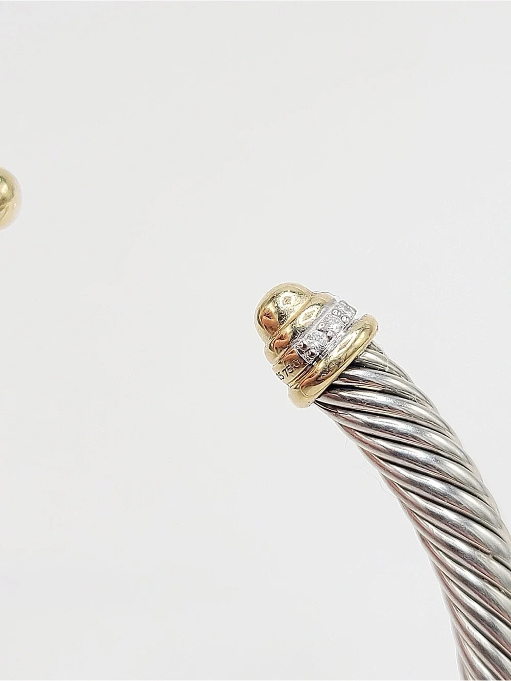 David Yurman Classic Cable Bracelet With Diamonds and Gold Dome , 5mm - Picture 6 of 8